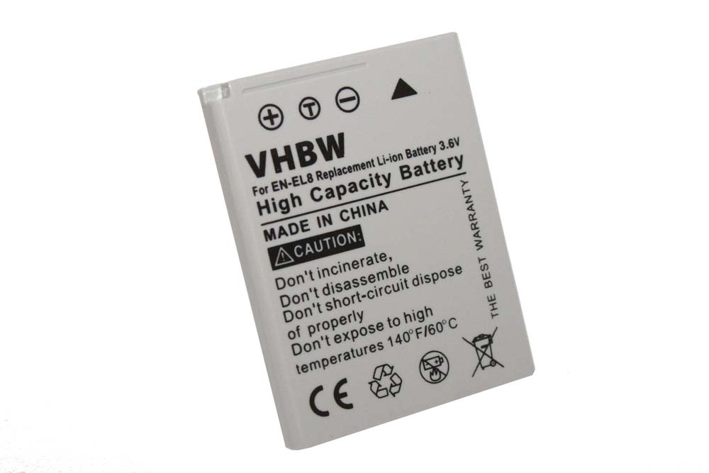 POWER BATTERY NIKON EN-EL8 ENEL8 ENEL 8 1000mAH