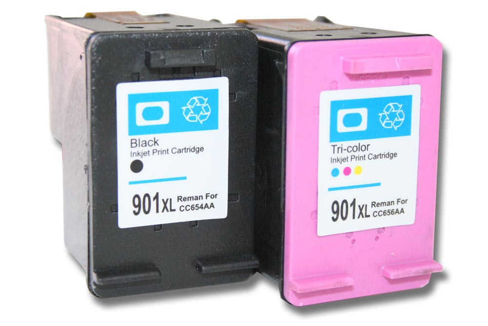 SET-2x-XXL-DRUCKERPATRONE-FUR-HP-901-XL-Officejet-4500-Wireless-Schwarz-color