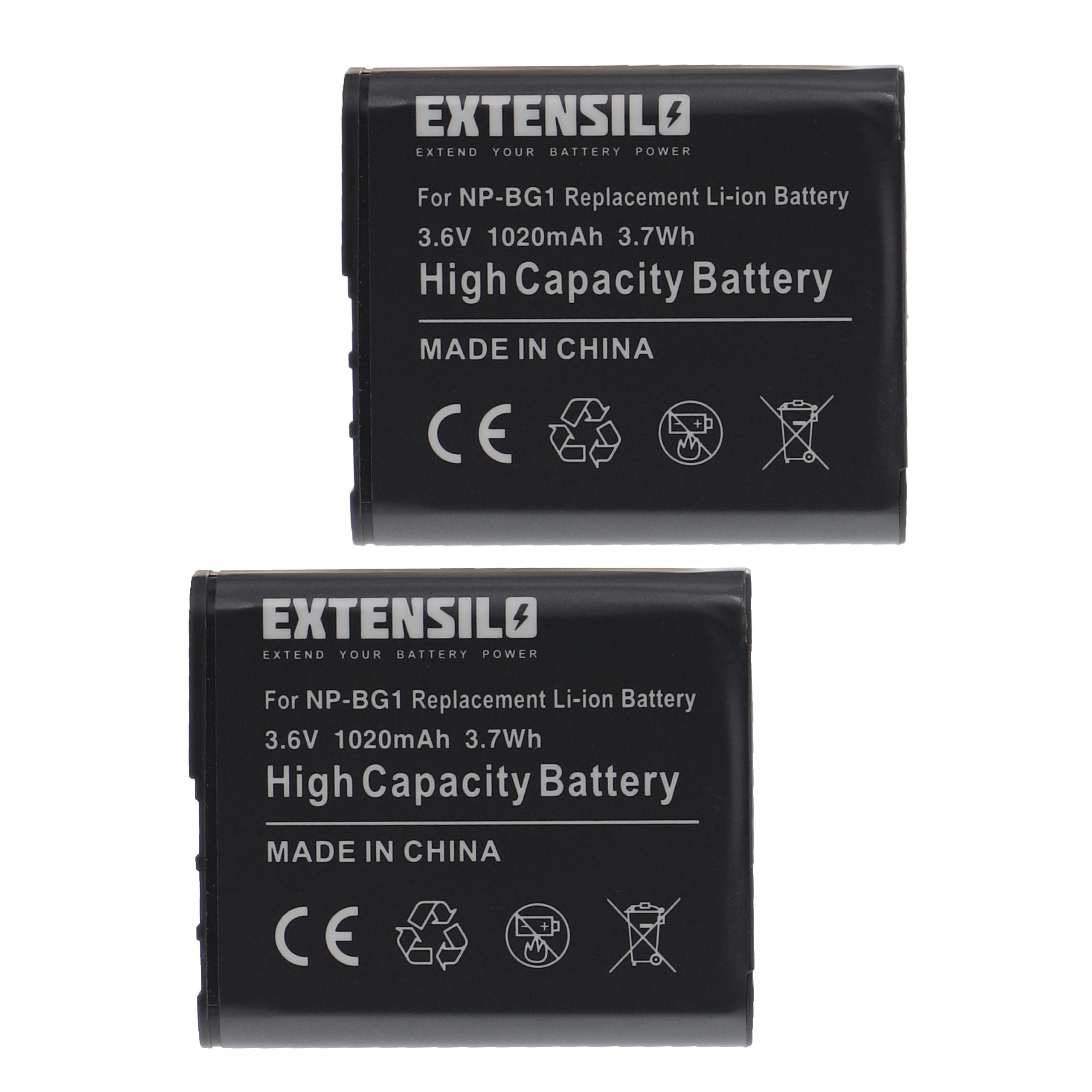 3X Akku Für Sony Cyber-Shot DSC-HX5 Kameras - 1020mAh, 3,6V Li-Ion - Kompatibel Mit NP-BG1/NP-FG1