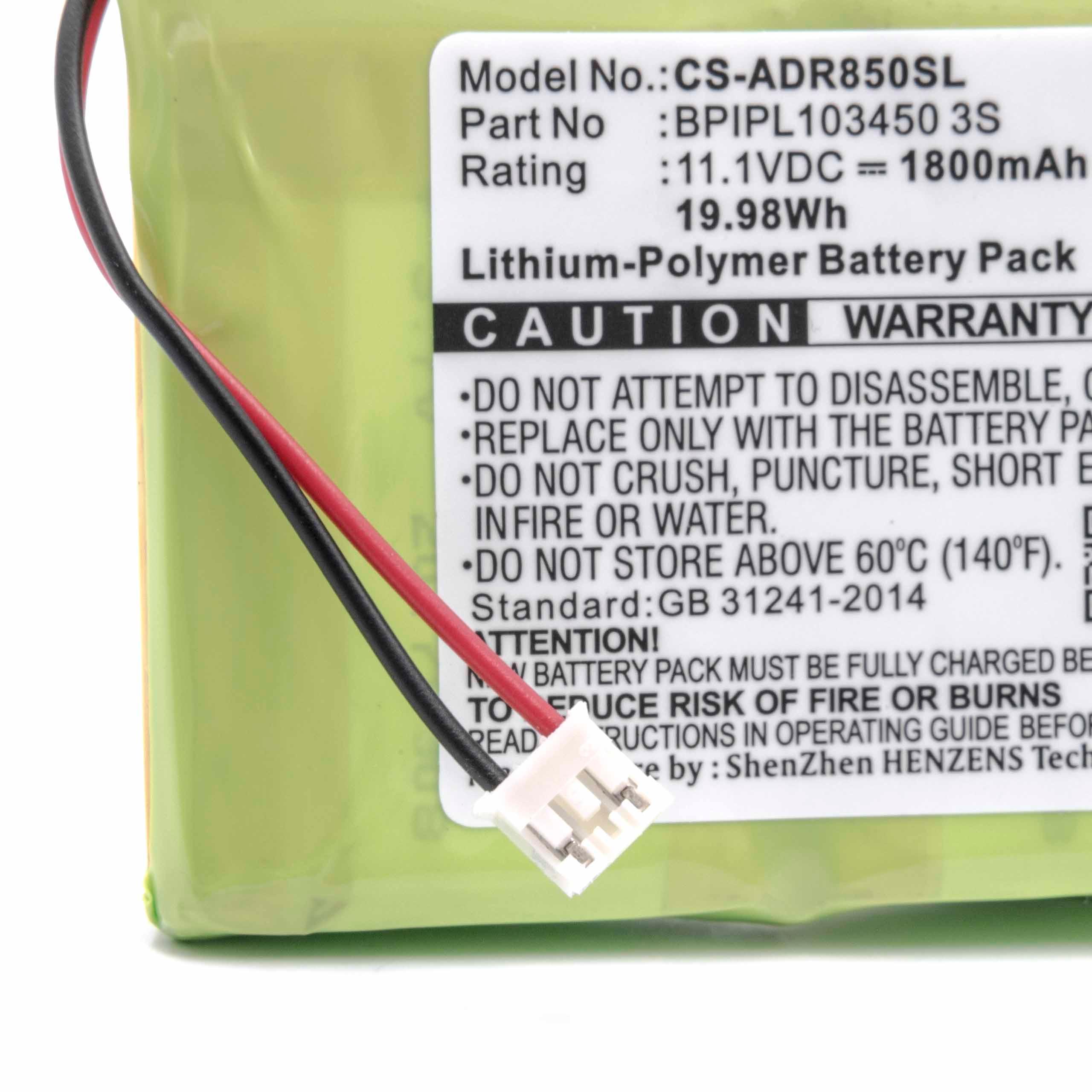 11,1V Akku Li-Ion für Albrecht DR 850 1800mAh ersetzt BPIPL103450 3S
