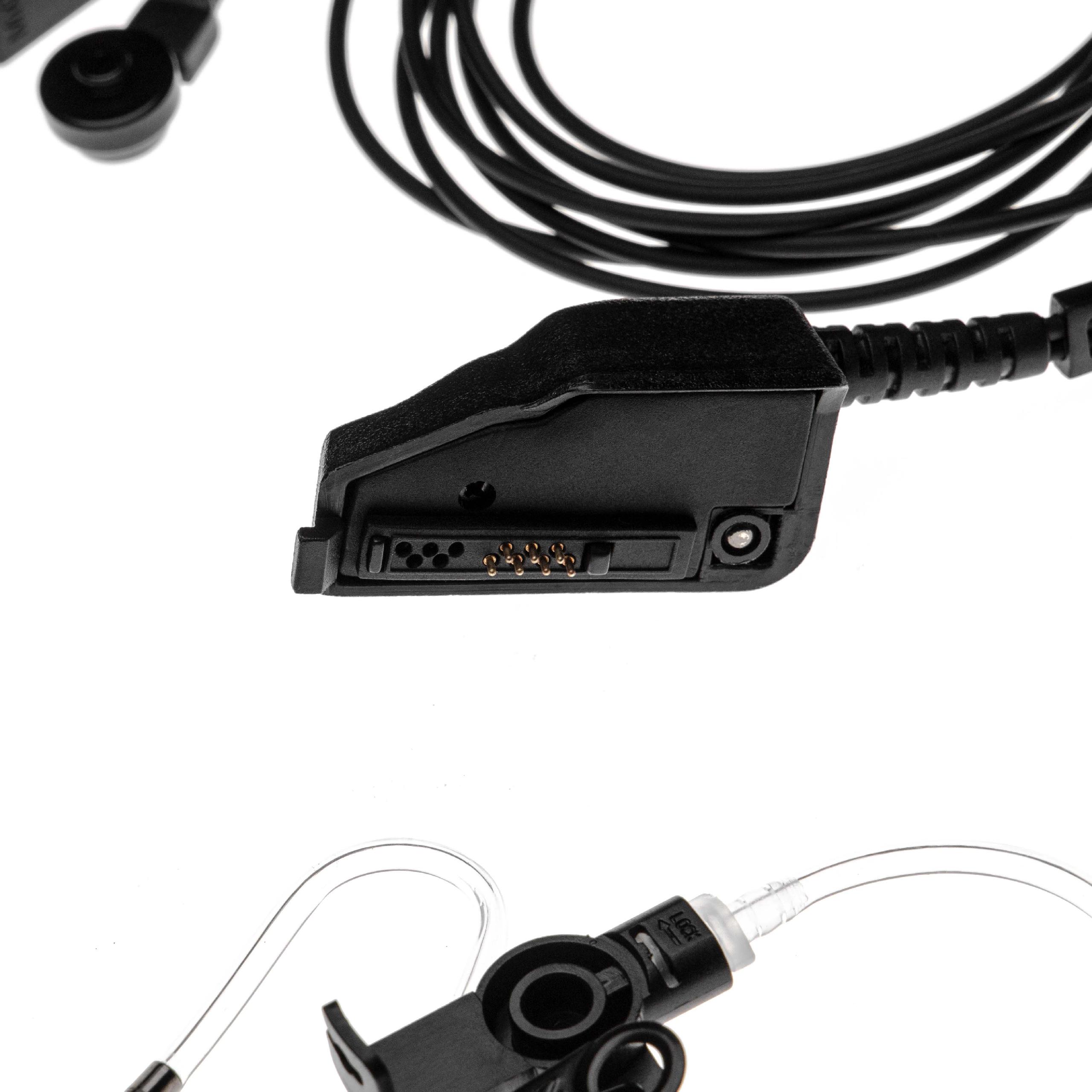 Vhbw Security Schallschlauch Mit Ohrstöpseln – Transparent/schwarz, 30–45 Cm, Für Funkgeräte & Headsets
