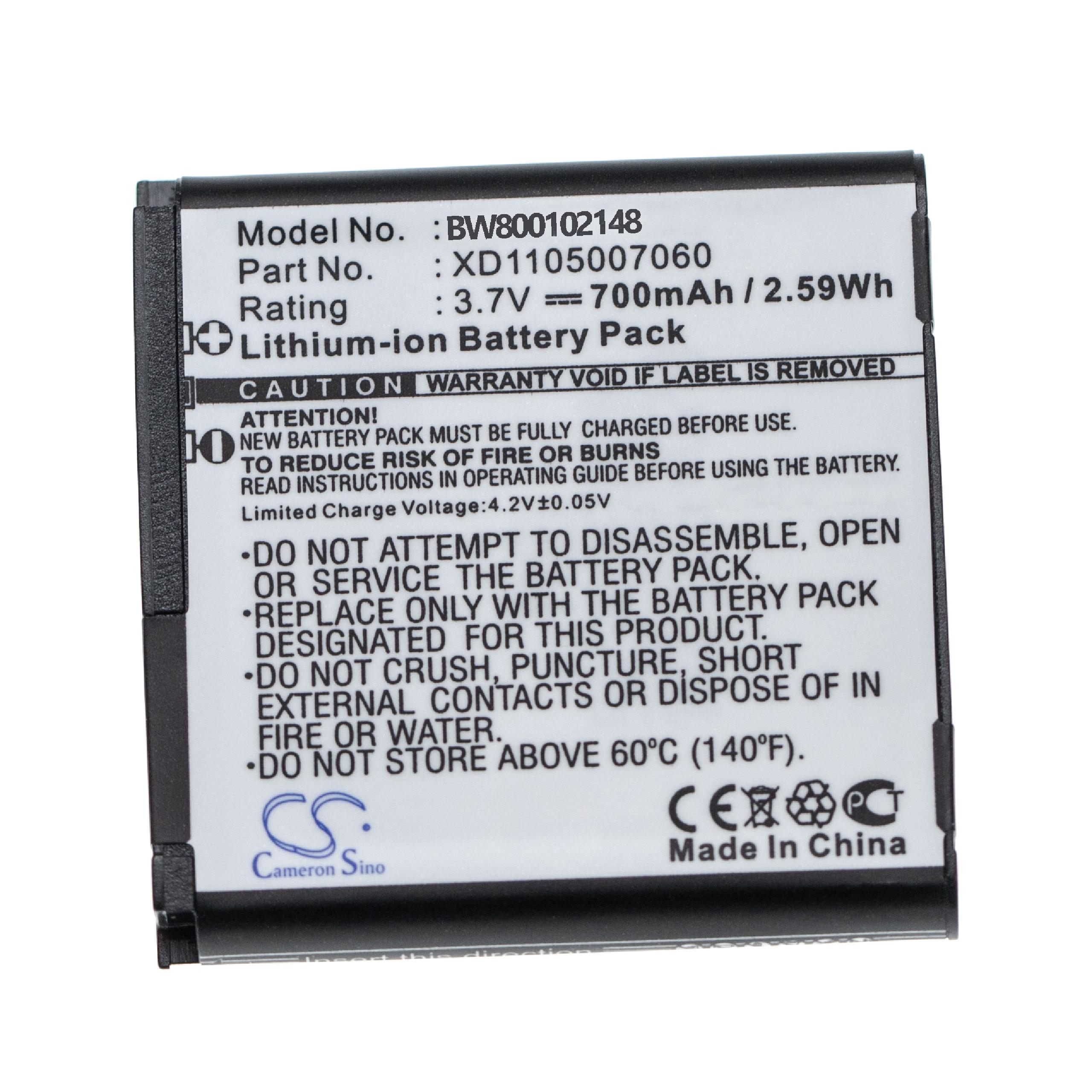 Batteria Li-Ion Per Doro PhoneEasy 409GSM, 3,7V - 800mAh, Compatibile, Dimensioni 44x39x5,5mm