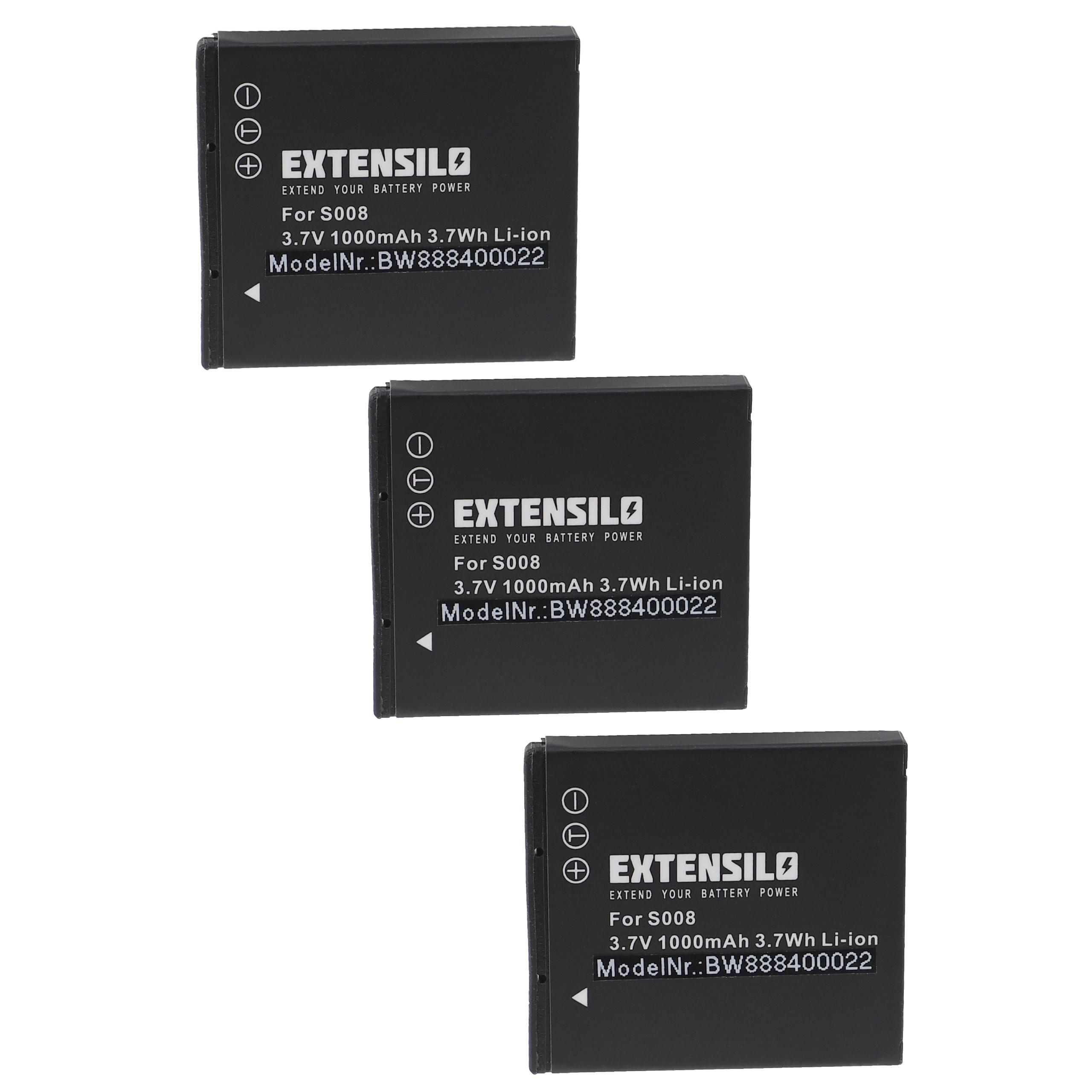 Heib Batteria Sostitutiva Per Panasonic Lumix DMC-FX37 - 1000 MAh, 3,6 V, Li-ion, Alta Qualità