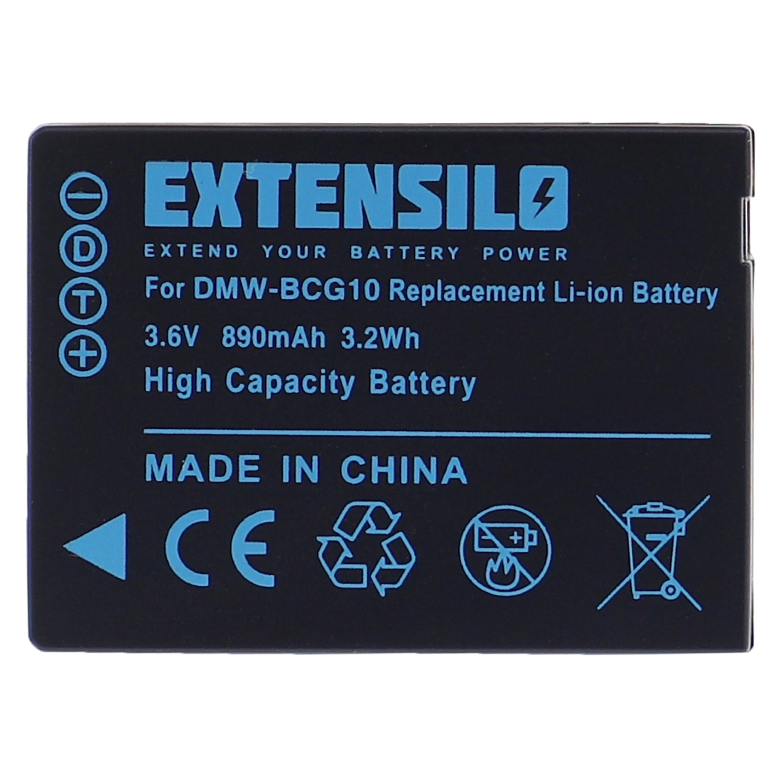 Batteria Sostitutiva Li-Ion 3,6V 890mAh Per Fotocamera Panasonic Lumix DMC-TZ10